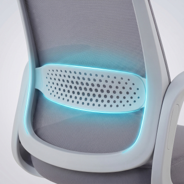 chaise pivotante gris dossier en resille maille accoudoirs fixes 10