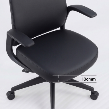 chaise pivotante noir dossier en similicuir simil cuir accoudoirs fixes 11