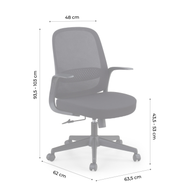 chaise pivotante noir dossier en similicuir simil cuir accoudoirs fixes 12
