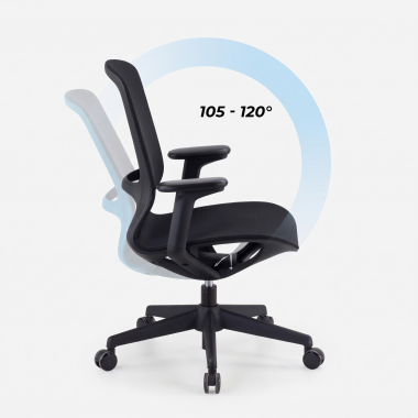 chaise de bureau design noir muse maille accoudoirs reglables 3d 9