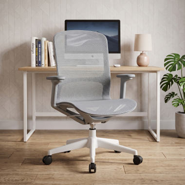 chaise de bureau design gris muse maille accoudoirs reglables 3d 2
