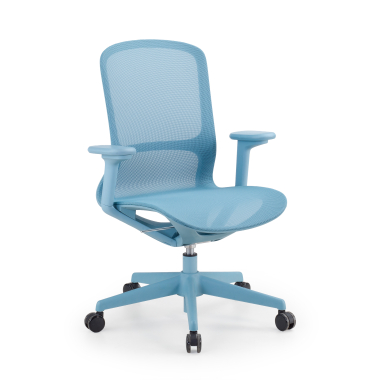 chaise de bureau design bleu muse maille accoudoirs reglables 3d 1