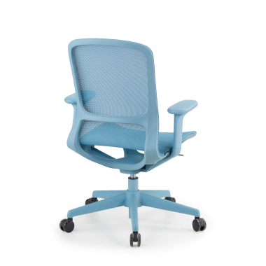 chaise de bureau design bleu muse maille accoudoirs reglables 3d 7