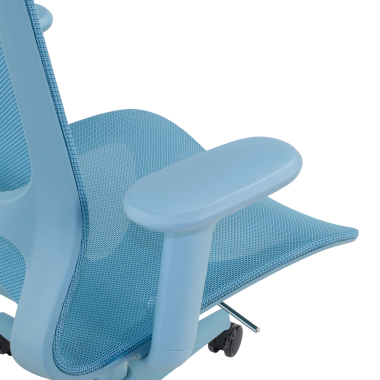 chaise de bureau design bleu muse maille accoudoirs reglables 3d 6