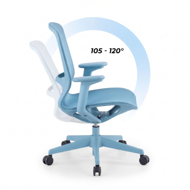 chaise de bureau design bleu muse maille accoudoirs reglables 3d 9