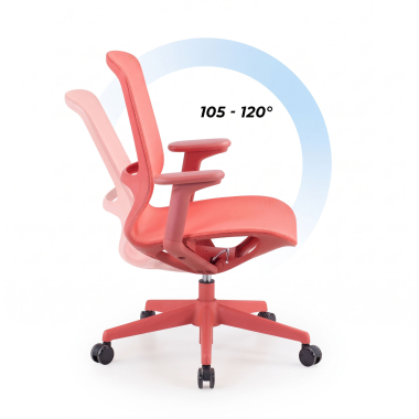 chaise de bureau design rouge muse maille accoudoirs reglables 3d 10