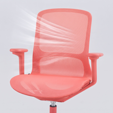 chaise de bureau design rouge muse maille accoudoirs reglables 3d 11