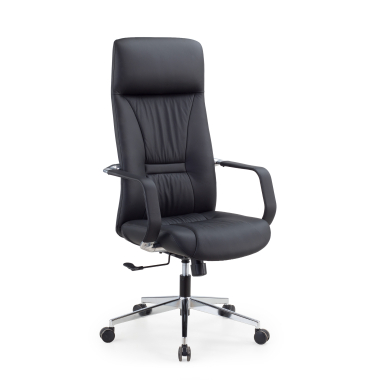 fauteuil de direction noir armani cuir authentique accoudoirs fixes 1