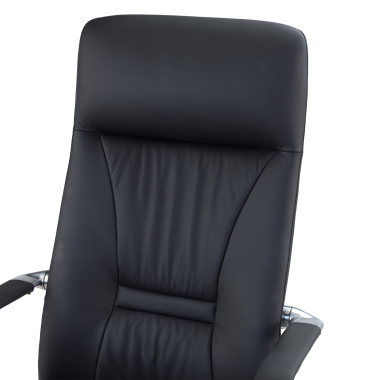 fauteuil de direction noir armani cuir authentique accoudoirs fixes 5