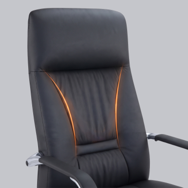 fauteuil de direction noir armani cuir authentique accoudoirs fixes 12