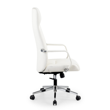 fauteuil de direction blanc armani cuir authentique accoudoirs fixes 4