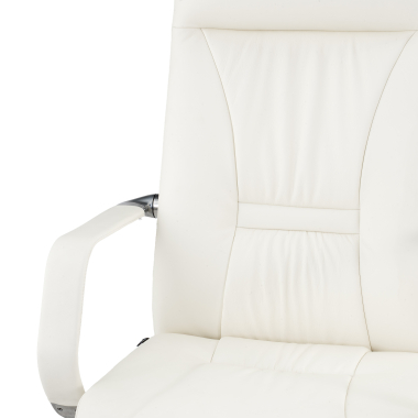 fauteuil de direction blanc armani cuir authentique accoudoirs fixes 5