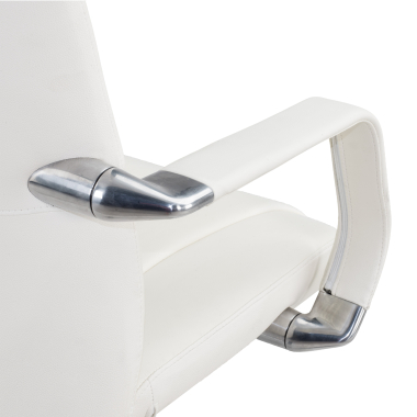 fauteuil de direction blanc armani cuir authentique accoudoirs fixes 7