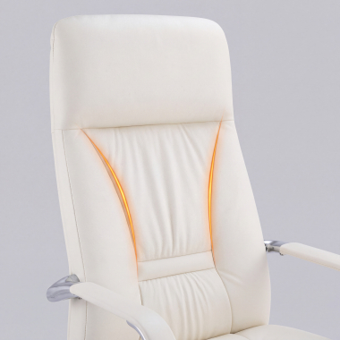 fauteuil de direction blanc armani cuir authentique accoudoirs fixes 12