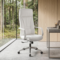 Fauteuil de direction Armani en cuir avec accoudoirs en aluminium