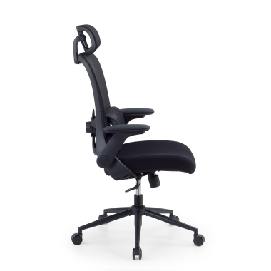 chaise ergonomique noir dexter maille accoudoirs rabattables soutien lombaire appui tete 4