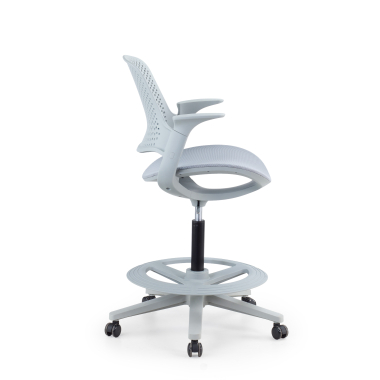 tabouret ergonomique gris dorian maille accoudoirs fixes 3