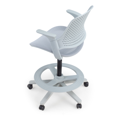 tabouret ergonomique gris dorian maille accoudoirs fixes 8