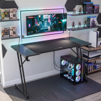 Bureau gaming Voltage, finition effet fibre de carbone, 120x60cm