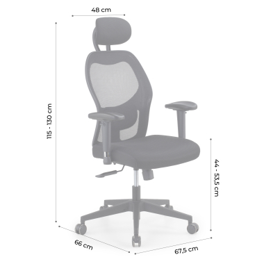 chaise teletravail noir avec appui tete maille accoudoirs reglables 2d soutien lombaire appui tete 13