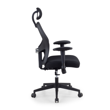 chaise teletravail noir avec appui tete maille accoudoirs reglables 2d soutien lombaire appui tete 4