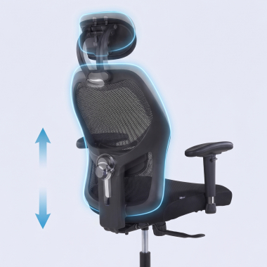 chaise teletravail noir avec appui tete maille accoudoirs reglables 2d soutien lombaire appui tete 7