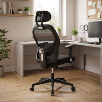 Chaise de bureau ergonomique Sora avec soutien lombaire et appuie-tête