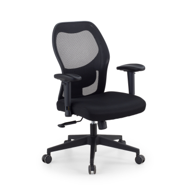 chaise teletravail noir sans appui tete maille accoudoirs reglables 2d soutien lombaire 1