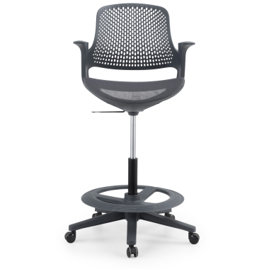 tabouret ergonomique anthracite dorian maille accoudoirs fixes 6