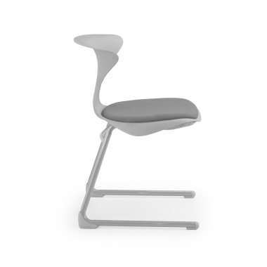 chaise avec tablette gris structure pietement luge plastique sans accoudoirs 4