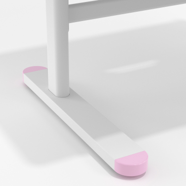 bureau pour jeunes avec passe cables blanc rose ergokid 10