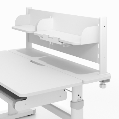 bureau pour jeunes avec passe cables blanc gris ergokid 11