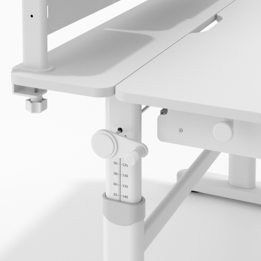 bureau pour jeunes avec passe cables blanc gris ergokid 13