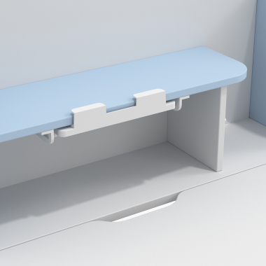 bureau pour jeunes avec passe cables blanc bleu ergokid 15