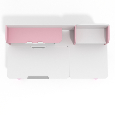 bureau pour jeunes avec passe cables blanc rose ergokid 9
