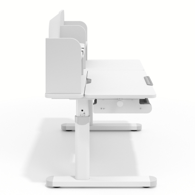 bureau pour jeunes avec passe cables blanc gris ergokid 8