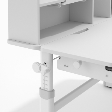 bureau pour jeunes avec passe cables blanc gris ergokid 13