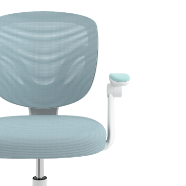 chaise de bureau enfant bleu kiddo tissu accoudoirs rabattables repose pieds extensible 5