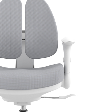 chaise de bureau enfant gris ergoduo tissu accoudoirs reglables 2d repose pieds extensible 5