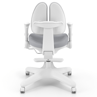 chaise de bureau enfant gris ergoduo tissu accoudoirs reglables 2d repose pieds extensible 6