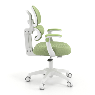 chaise de bureau enfant vert smartfit tissu accoudoirs reglables 2d 3