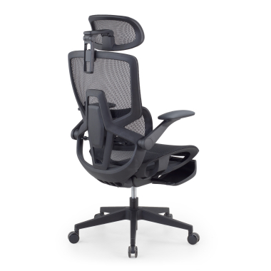 chaise ergonomique noir halo z3 maille accoudoirs reglables 4d soutien lombaire appui tete repose pieds extensible 11