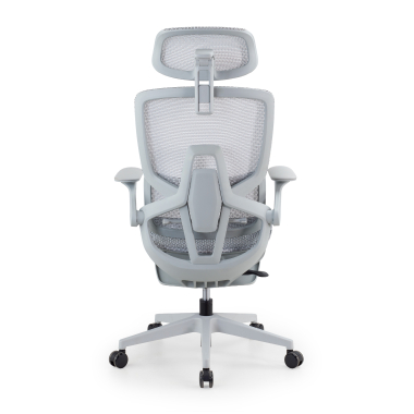 chaise ergonomique blanc gris halo z3 maille accoudoirs reglables 4d soutien lombaire appui tete repose pieds extensible 8