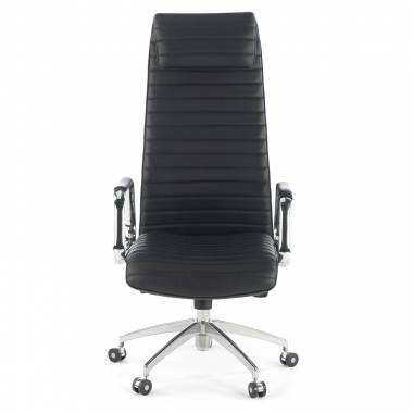 fauteuil de bureau noir cuir naturel cuir authentique accoudoirs rembourres appui tete 3