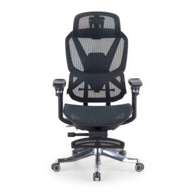 chaise ergonomique noir glide ultra maille accoudoirs reglables 5d soutien lombaire appui tete repose pieds extensible 3