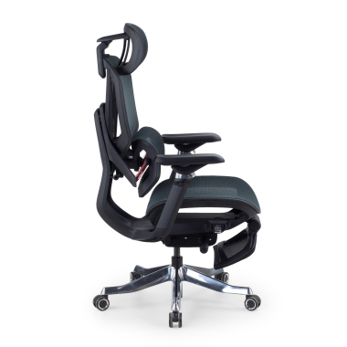 chaise ergonomique noir glide ultra maille accoudoirs reglables 5d soutien lombaire appui tete repose pieds extensible 4