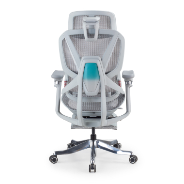 chaise ergonomique blanc gris glide ultra maille accoudoirs reglables 5d soutien lombaire appui tete repose pieds extensible 5