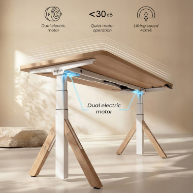 bureau assis debout blanc warm white erghos nature 5
