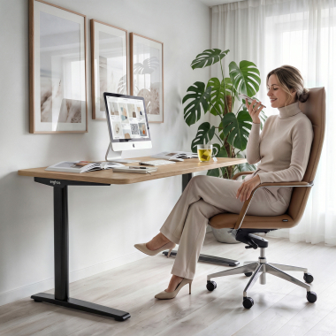 bureau professionnel noir flax oak structure blanche 2