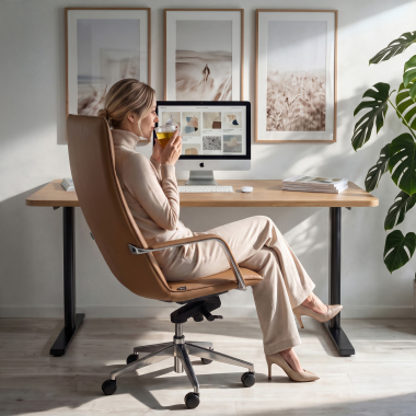 bureau professionnel noir flax oak structure blanche 3